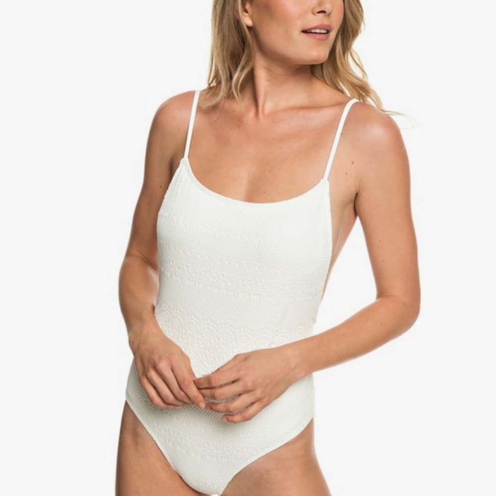Roxy White crochet One-piece swimsuit